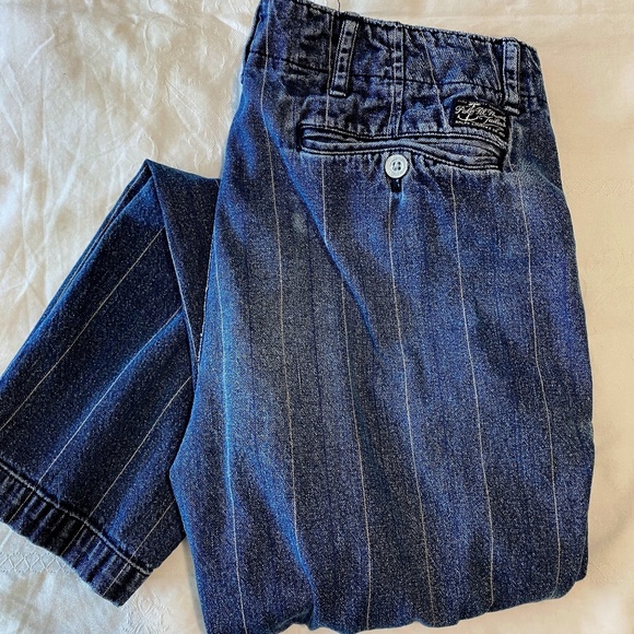 Polo Ralph Lauren Women's Thin Stripe Blue Jeans Size 6 - Picture 1 of 15